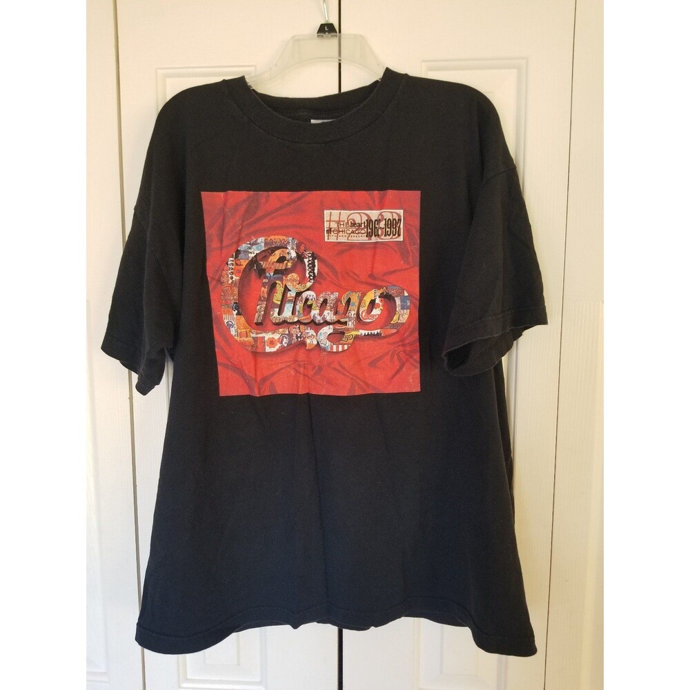 Vintage 90's 1997 Chicago band Tour tee t shirt black XXL 2XL